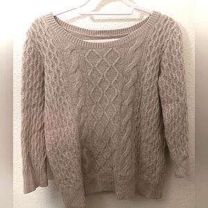 LOFT Angora Wool Cable Knit Sweater
